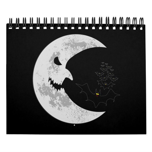Beängstigender Mond und Fledermäuse Kalender (Titelbild)