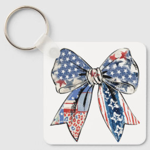 Beängstigender Patriotic Bow - USA Flag Print Desi Schlüsselanhänger