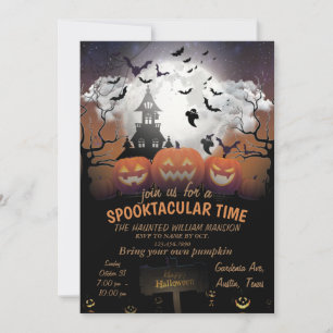 Beängstigender Pumpkin Night Party Planer Einladun Einladung