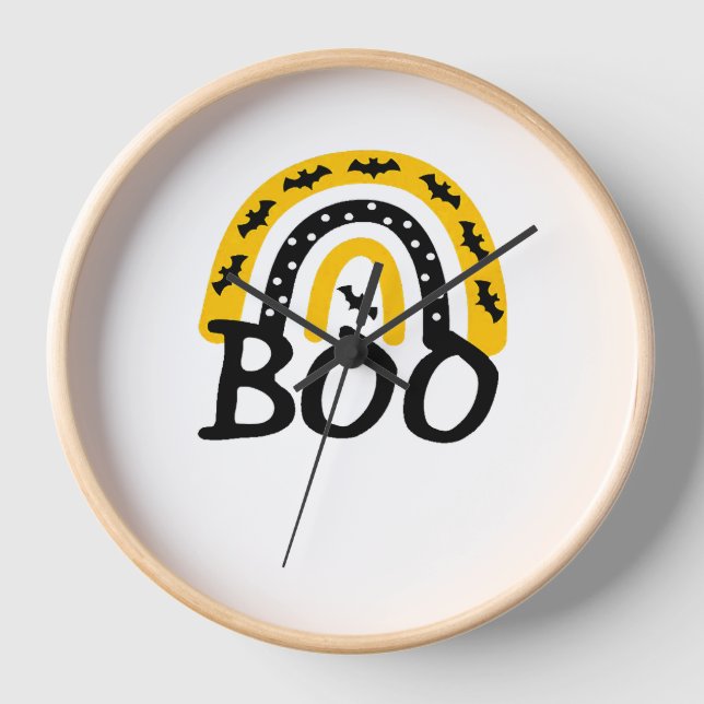 Beängstigender Regenbogen und Spooky Halloween Uhr (Vorderseite)