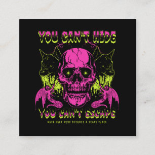 Beängstigender Schädel und Hund Quadratische Visitenkarte