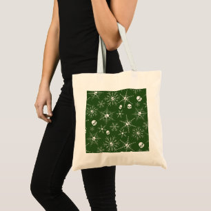 Beängstigender Schädel Weihnachten Schneeflocken g Tragetasche