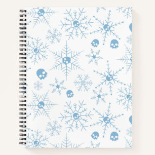 Beängstigender Schädel Weihnachten Schneeflocken Notizbuch