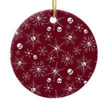 Beängstigender Schädel Weihnachten Schneeflocken r