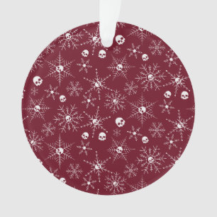 Beängstigender Schädel Weihnachten Schneeflocken r Ornament