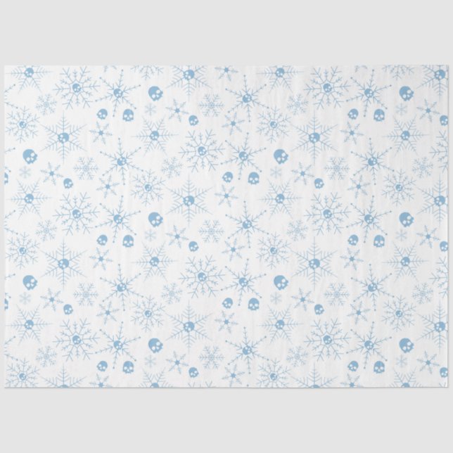 Beängstigender Schädel Weihnachten Schneeflocken Seidenpapier (Vorderseite)