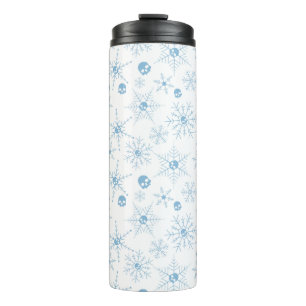 Beängstigender Schädel Weihnachten Schneeflocken w Thermosbecher