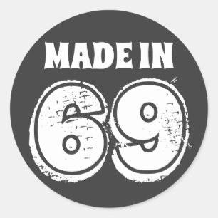 Beängstigender Schein, 69 Sonniger Geburtstag Runder Aufkleber