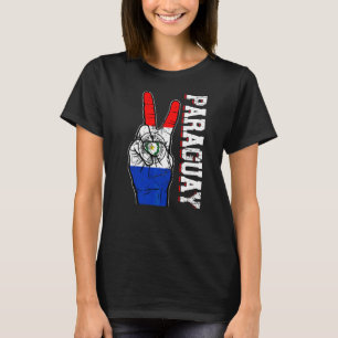 Beängstigender Sieg zwei Fingers Paraguay Flag Pat T-Shirt