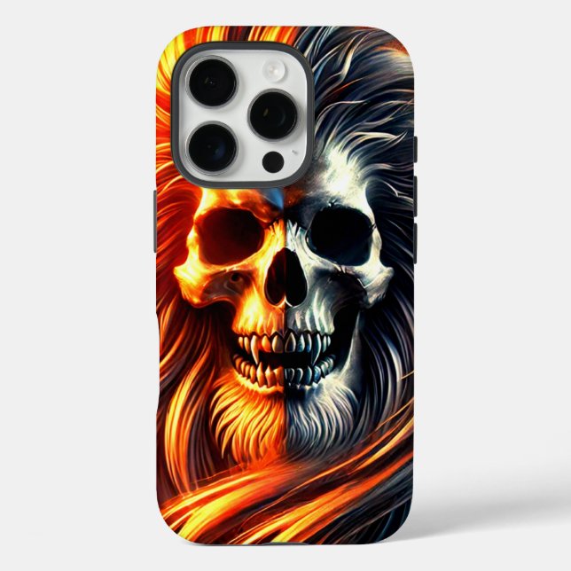 Beängstigender Skull-Design-Phone-Case iPhone 16 Pro Hülle (Rückseite)