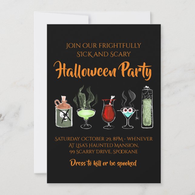 Beängstigender Spaß, anpassbares Halloween-Party E Einladung (Vorderseite)