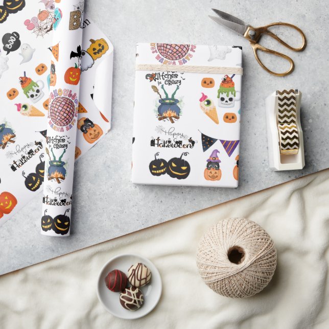 Beängstigender Spaß und unheimlich Halloween Geschenkpapier (Kunsthandwerk)