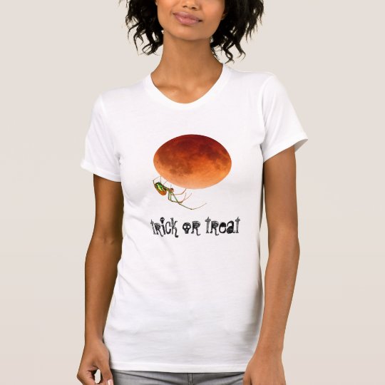Beängstigender Spinnen-Blut-Mond-Halloweentrick T-Shirt