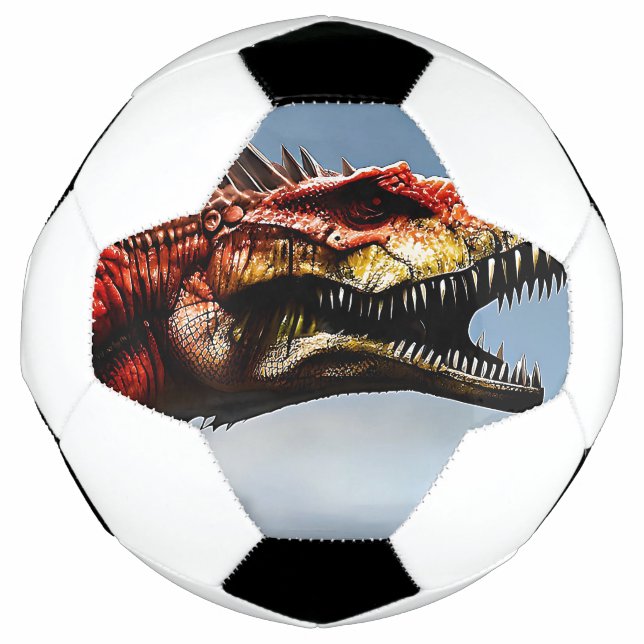 Beängstigender Spinosaurus Dinosaurier, Soccerball Fußball (Vorderseite)