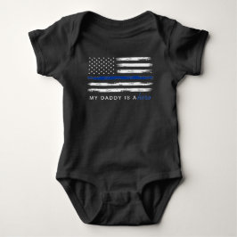 Beängstigender Thin Blue Line Polizeihero Baby Baby Strampler