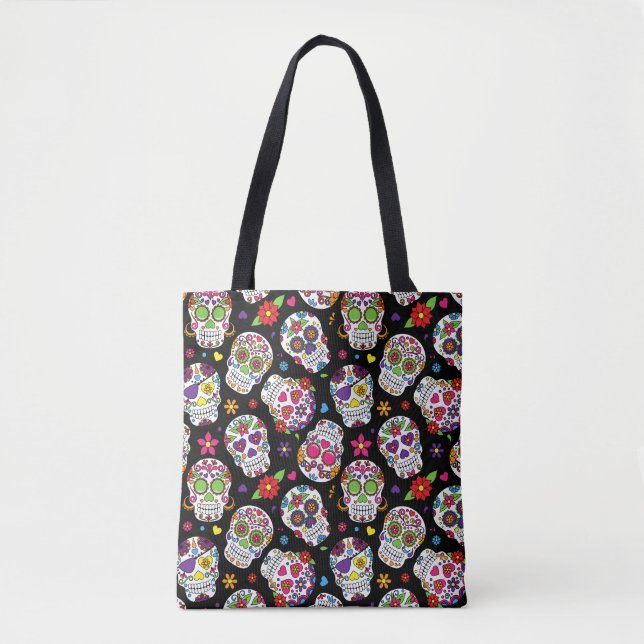 Beängstigender und blutstillender Zuckerschädel Tasche (Vorderseite)