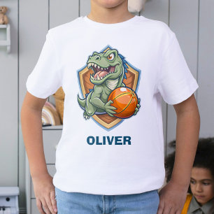 Beängstigender und lustiger Dinosaurier Basketball T-Shirt