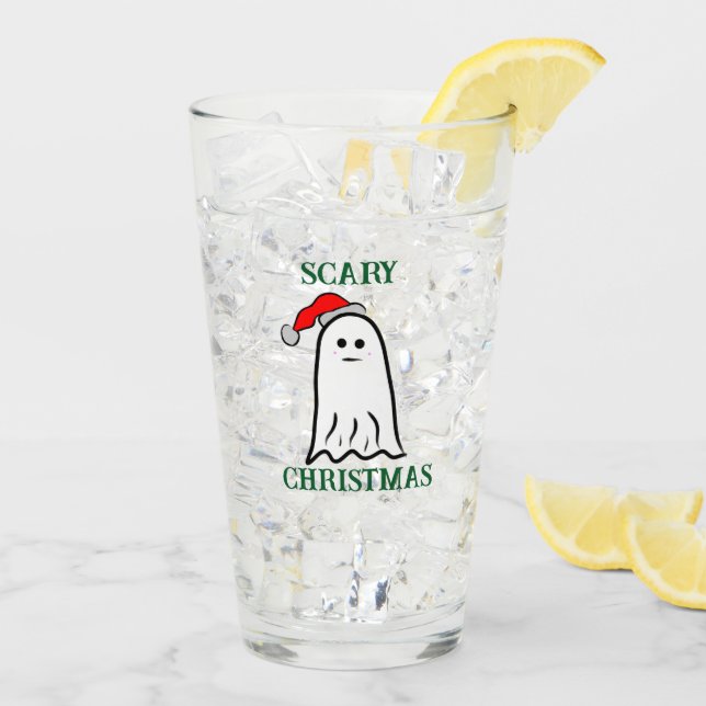 Beängstigender Weihnachtsgeister mit Weihnachtsman Glas (Rückseite Ice)