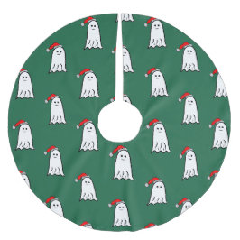 Beängstigender Weihnachtsgeister mit Weihnachtsman Polyester Weihnachtsbaumdecke