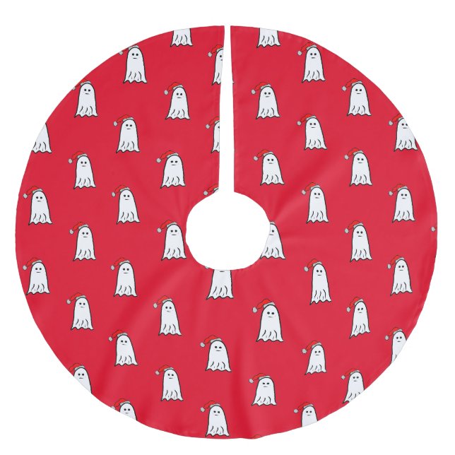 Beängstigender Weihnachtsgeister mit Weihnachtsman Polyester Weihnachtsbaumdecke (Vorderseite)