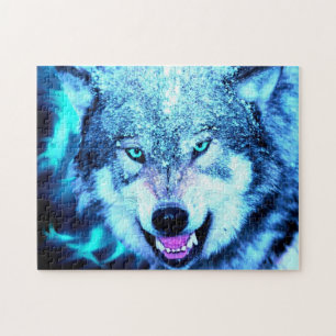 Beängstigender Wolf