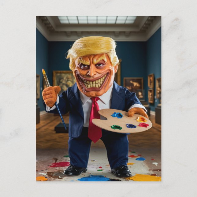 Beängstigender wütender Trump Kontrollen Die Kunst Postkarte (Vorderseite)