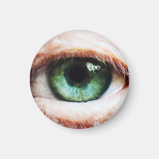 Beängstigendes Augapfel und Halloween Grünes Auge  Magnet (Vorne)