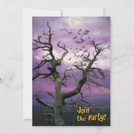 Beängstigendes Bat Tree Halloween-Party Einladung