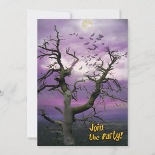 Beängstigendes Bat Tree Halloween-Party Einladung