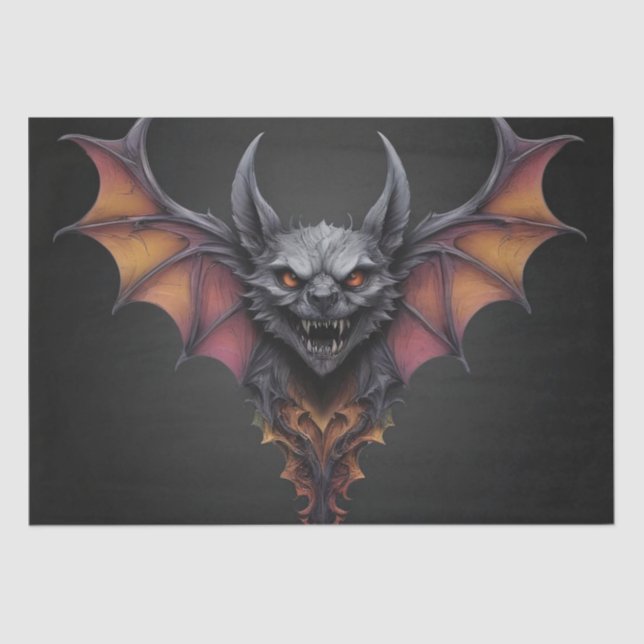 Beängstigendes Battfarbenpapier Gezeichnet, entpac Seidenpapier (Vorderseite)