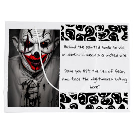 Beängstigendes Böse lächelt Clown & Quote Große Geschenktüte