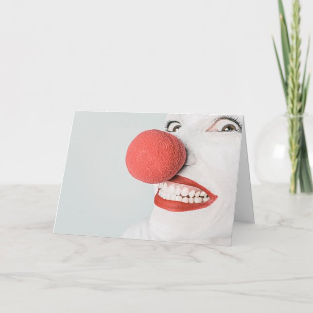 Beängstigendes Clown-Gesicht - leere Gruß-Karte Karte (Vorderseite)