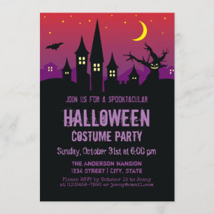 Beängstigendes Creepy Spuk Mansion Halloween-Party Einladung