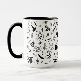 beängstigendes Doodle-Muster Tasse