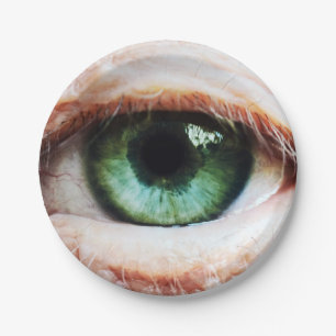 Beängstigendes Eyeball und Halloween Green Eye / Pappteller