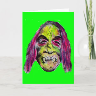 beängstigendes fiendisches Horror-Monsterporträt Karte