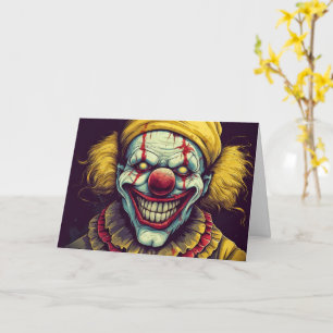 Beängstigendes Funhouse-Karneval Clown Happy Hallo Karte