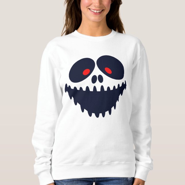 Beängstigendes Funny Face Halloween Ghost Sweatshi Sweatshirt (Vorderseite)