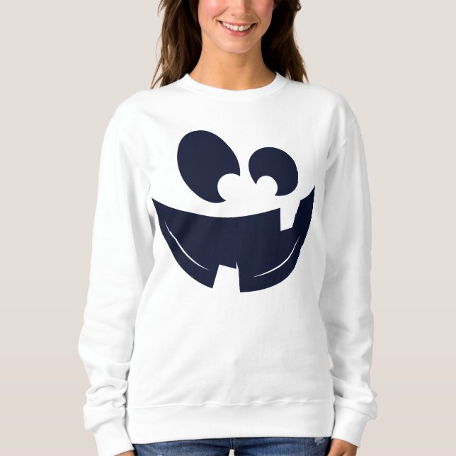 Beängstigendes Funny Face Halloween Ghost Sweatshirt (Vorderseite)