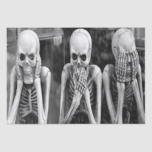 Beängstigendes Funny Skeletts Halloween-Tissue Pap Seidenpapier (Vorderseite)