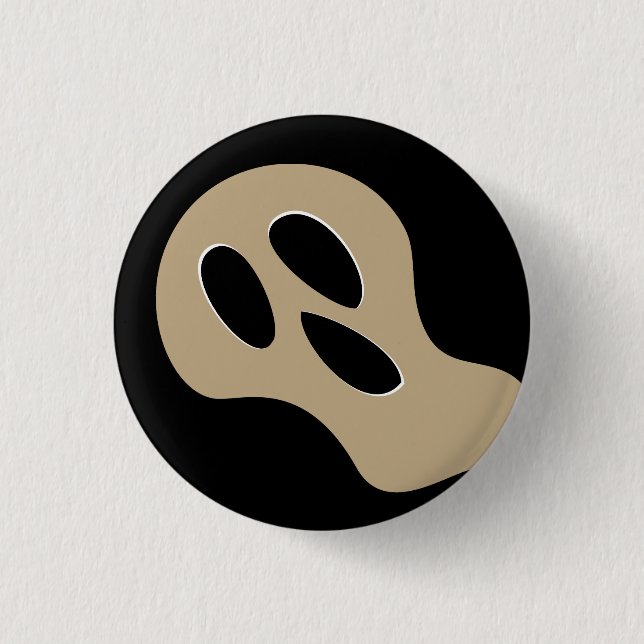 Beängstigendes Geistergesicht Halloween Button (Vorderseite)