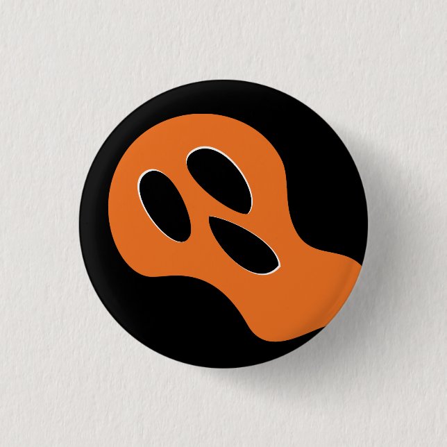 Beängstigendes Geistergesicht Halloween Button (Vorderseite)