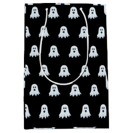 Beängstigendes Ghost-Muster schwarz und weiß Mittlere Geschenktüte
