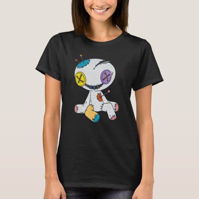 Beängstigendes Goth Doll gestopftes TierHalloween T-Shirt (Vorderseite)