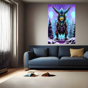 Beängstigendes Großfantasy-Biest   AI Art Poster