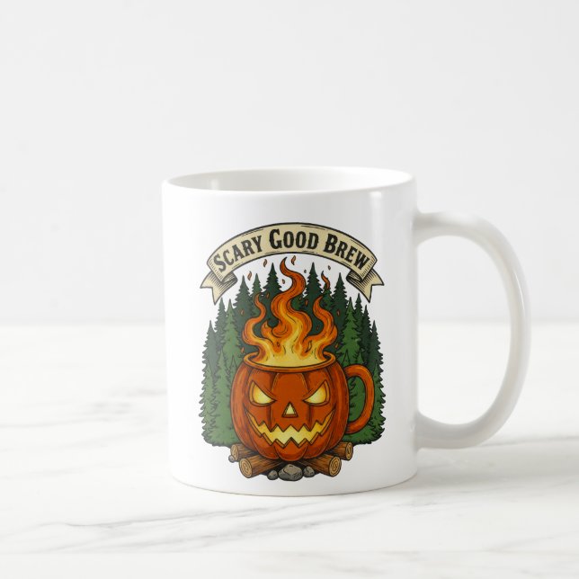 Beängstigendes gutes Brew Pumpkin Tasse Halloween  (Rechts)