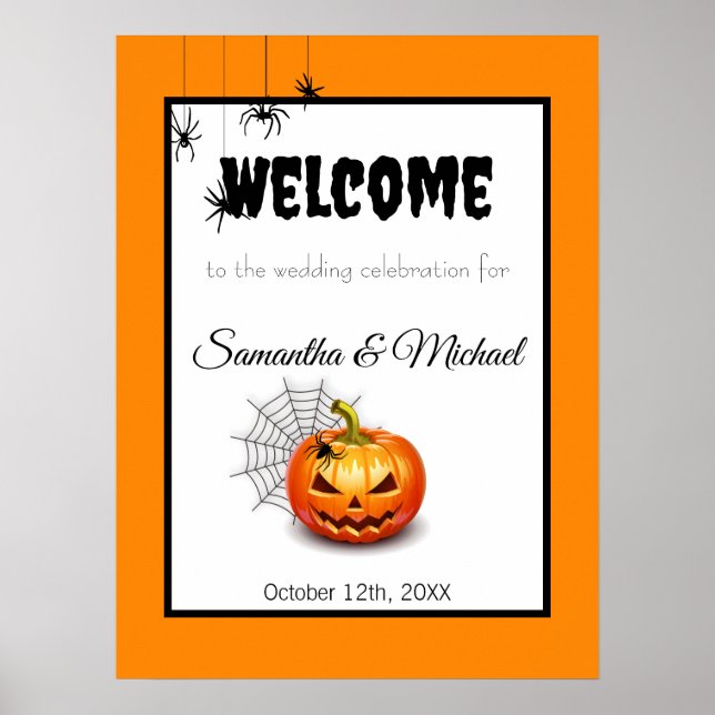Beängstigendes Halloween-Begrüßungszeichen Poster (Vorne)