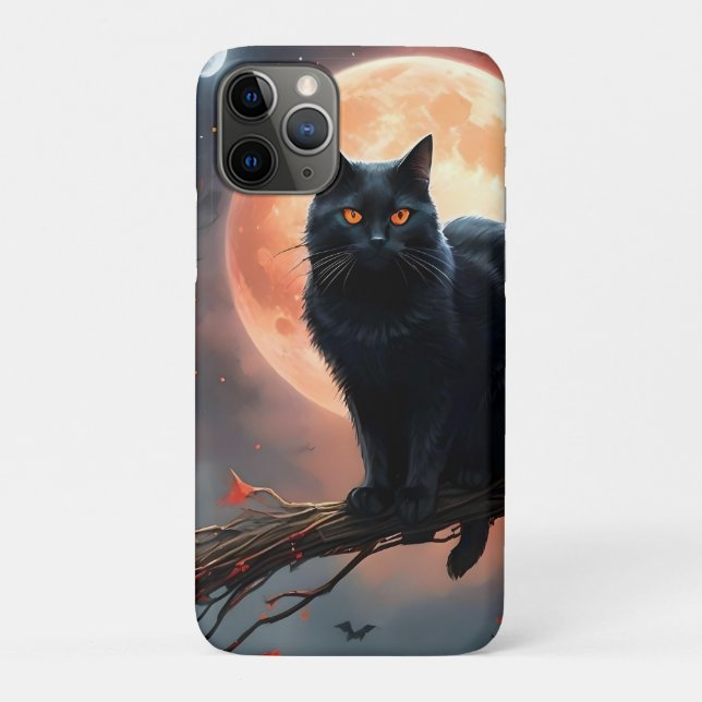 Beängstigendes Halloween Black Cat Moonlight, Case-Mate iPhone Hülle (Rückseite)