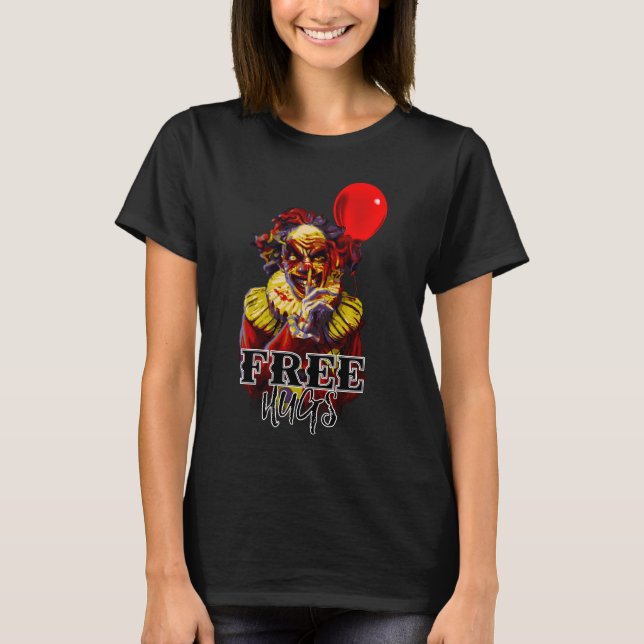 Beängstigendes Halloween Clown FREE HUGS Kostüm Pa T-Shirt (Vorderseite)