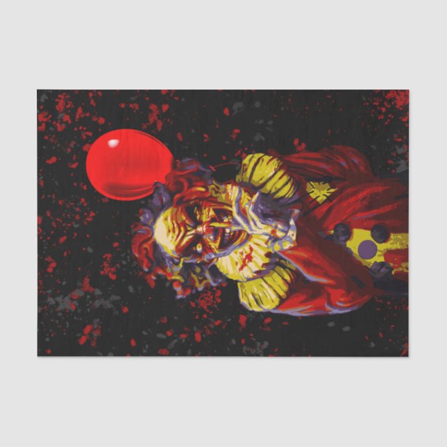 Beängstigendes Halloween Clowncostume-Party Seidenpapier (Vorderseite)